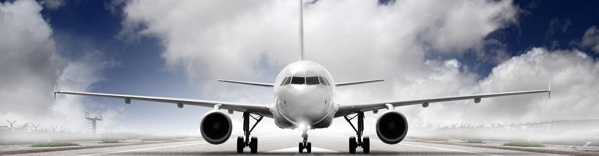 Aircraft on runway preparing to take off